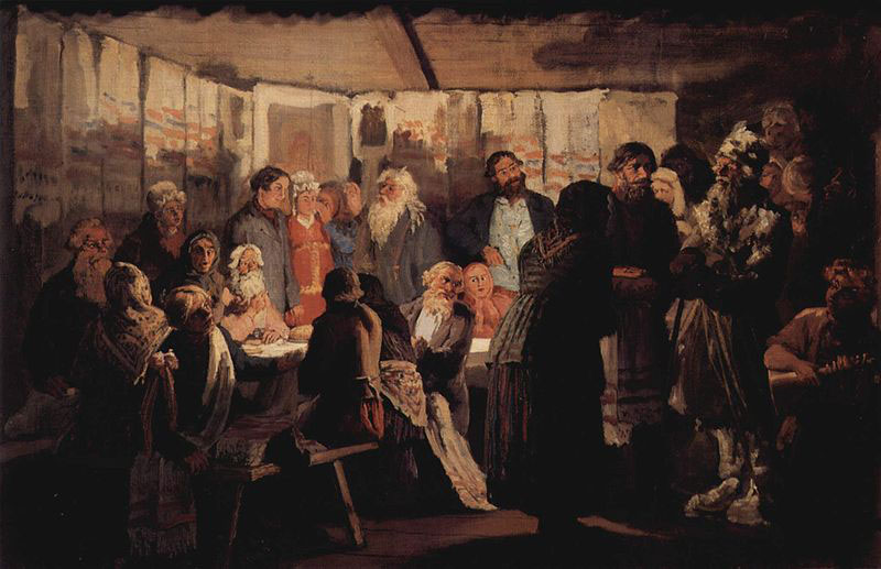 Vassily Maximov Ankunfts des Zauberers auf der Dorfhochzeit